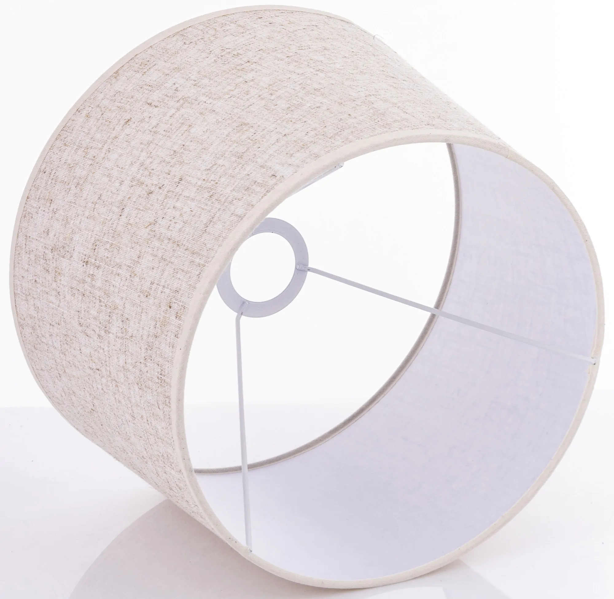 płócienny beżowy abażur do lampy ceramicznej