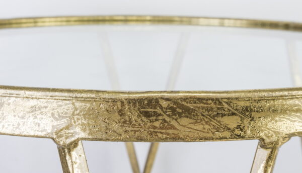 stolik szklany złoty
