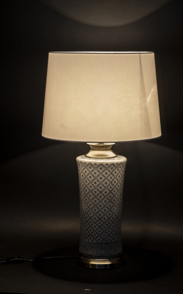 lampa ceramiczna stołowa z abażurem