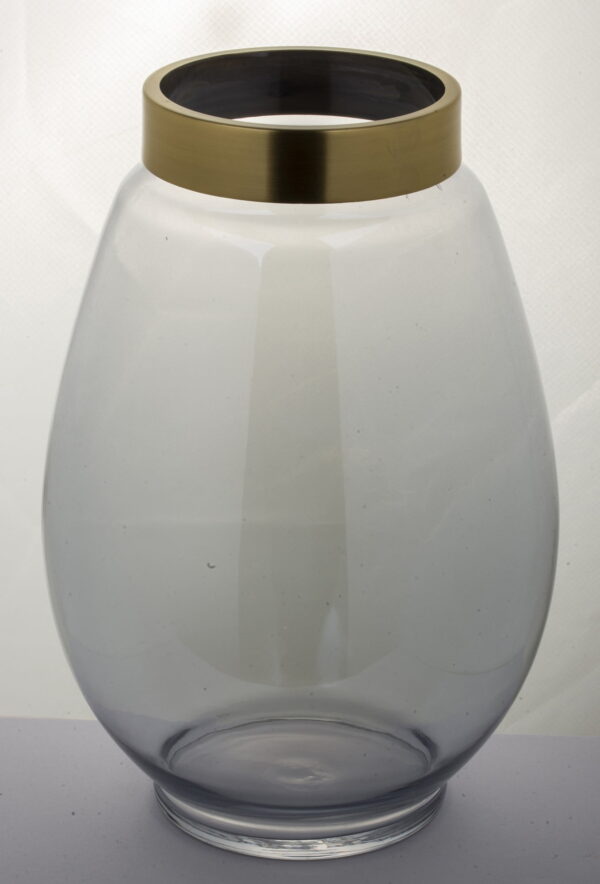 wazon szklany ze złotym rantem