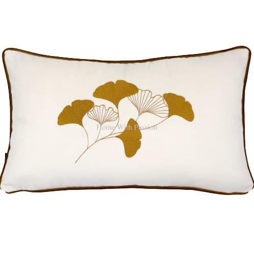ekskluzywna poduszka dekoracyjna ze złotym haftem 30x50 cm