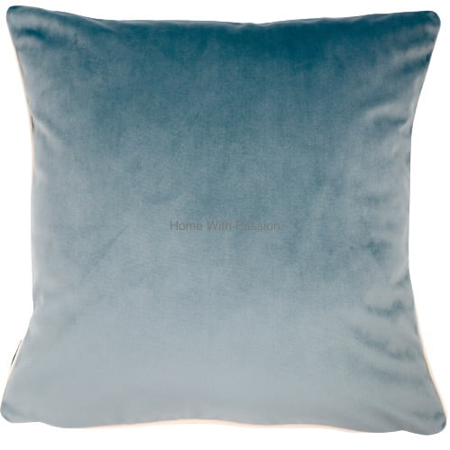 poduszka niebieska z białą wypustką