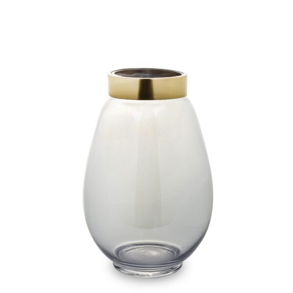 wazon szklany ze złotą obwódką