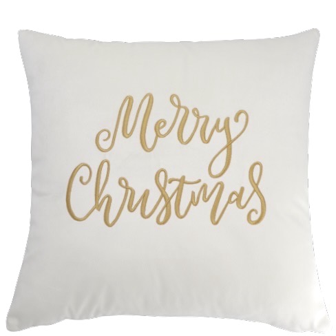 poduszka świąteczna Merry Christmas 45x45cm biało-złota