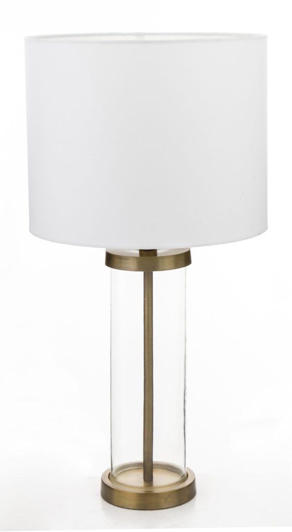 lampa stołowa biało-złota