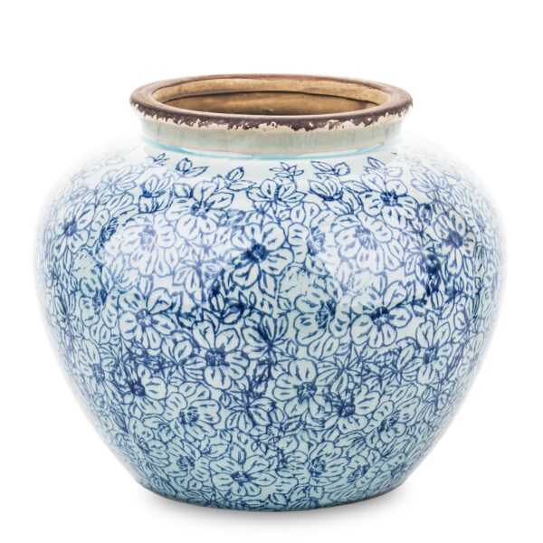 wazon dekoracyjny niebieski ceramiczny