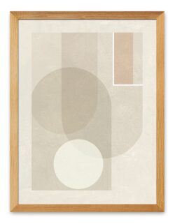 plakat geometryczny w drewnianej ramie