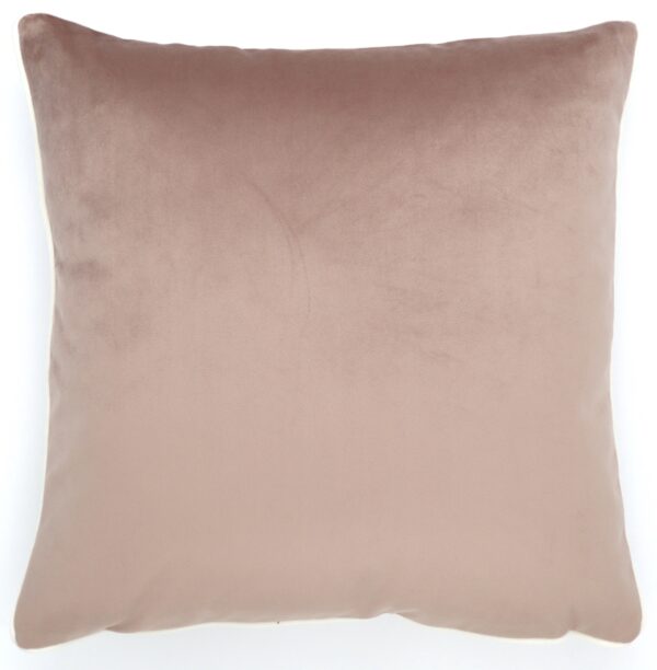 poduszka różowa welurowa z białą wypustką 45x45 cm