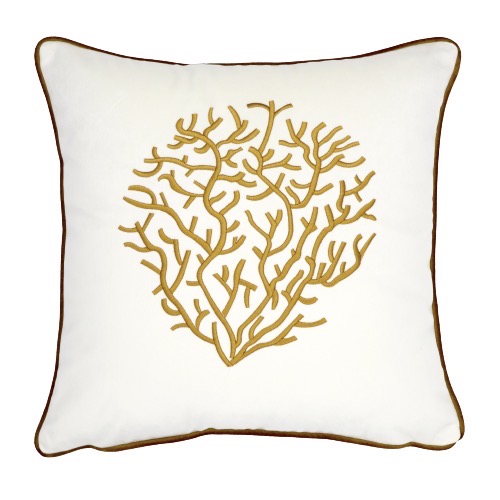 poduszka welurowa ze złotym koralowcem
